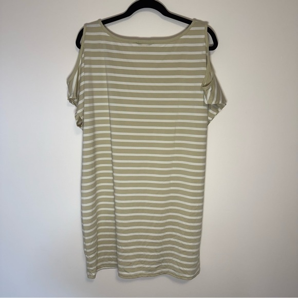 MICHAEL Michael Kors Tan and White T-shirt Dress Size L - Picture 2 of 5